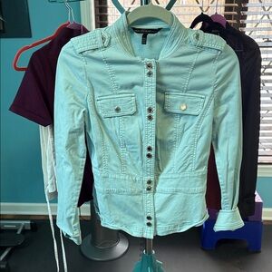 White House Black Market Light Blue Jean Jacket
